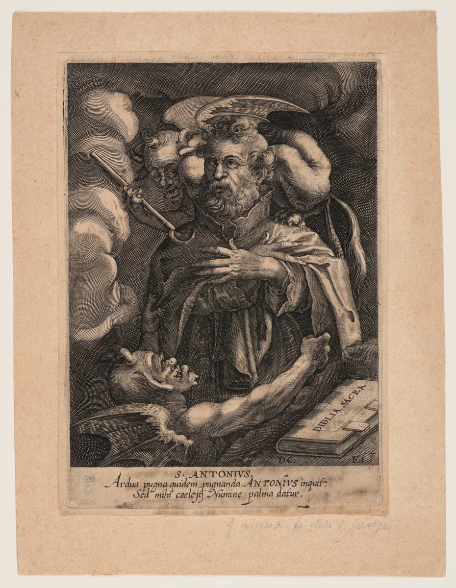 Saint Anthony by Dominicus Custos, print, 1580-1600