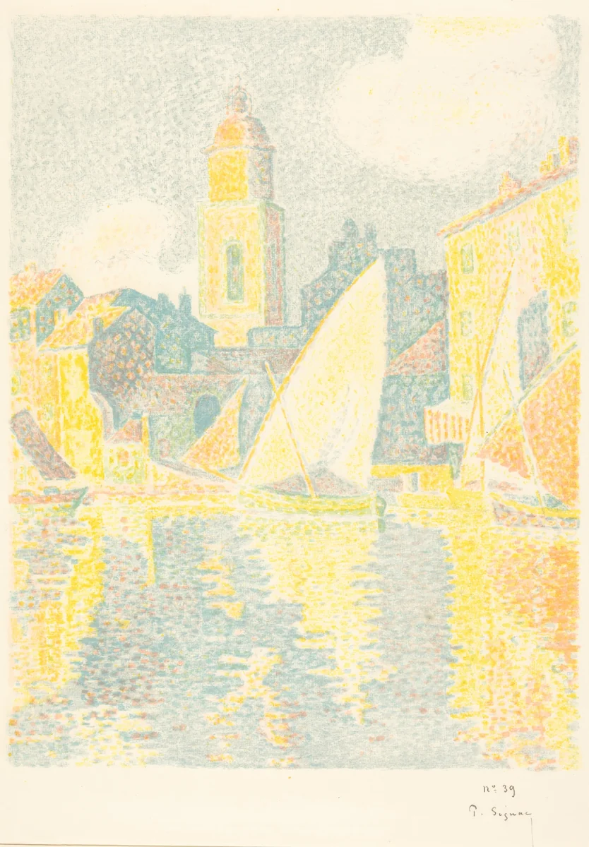 St. Tropez: The Port (Saint-Tropez: Le port) by Paul Signac, print, 1897-1898