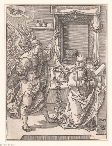 Annunciatie by anonymous, print, 1529