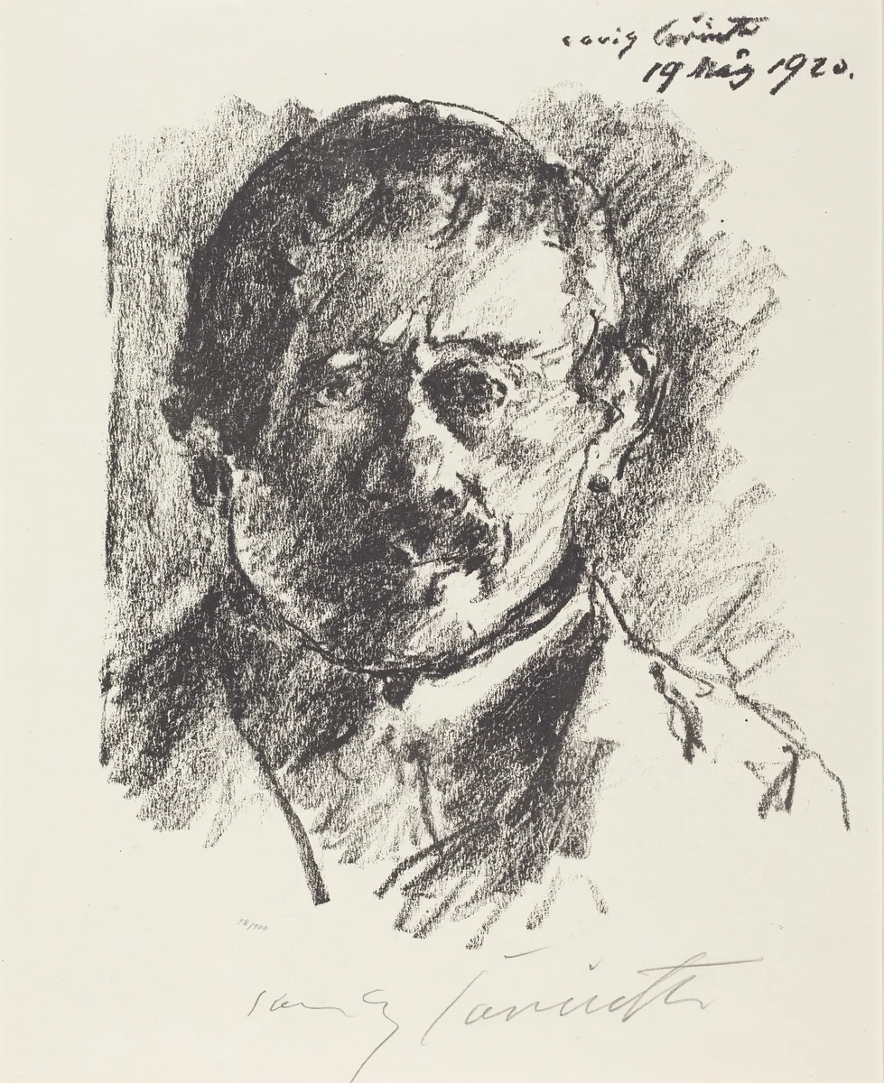 Selbstbildnis (Self-Portrait) by Lovis Corinth, print, 1920