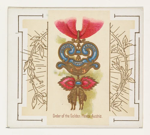 Order of the Golden Fleece, Austria, from the World's Decorations series (N44) for Allen & Ginter Cigarettes by Allen & Ginter, print, 1890