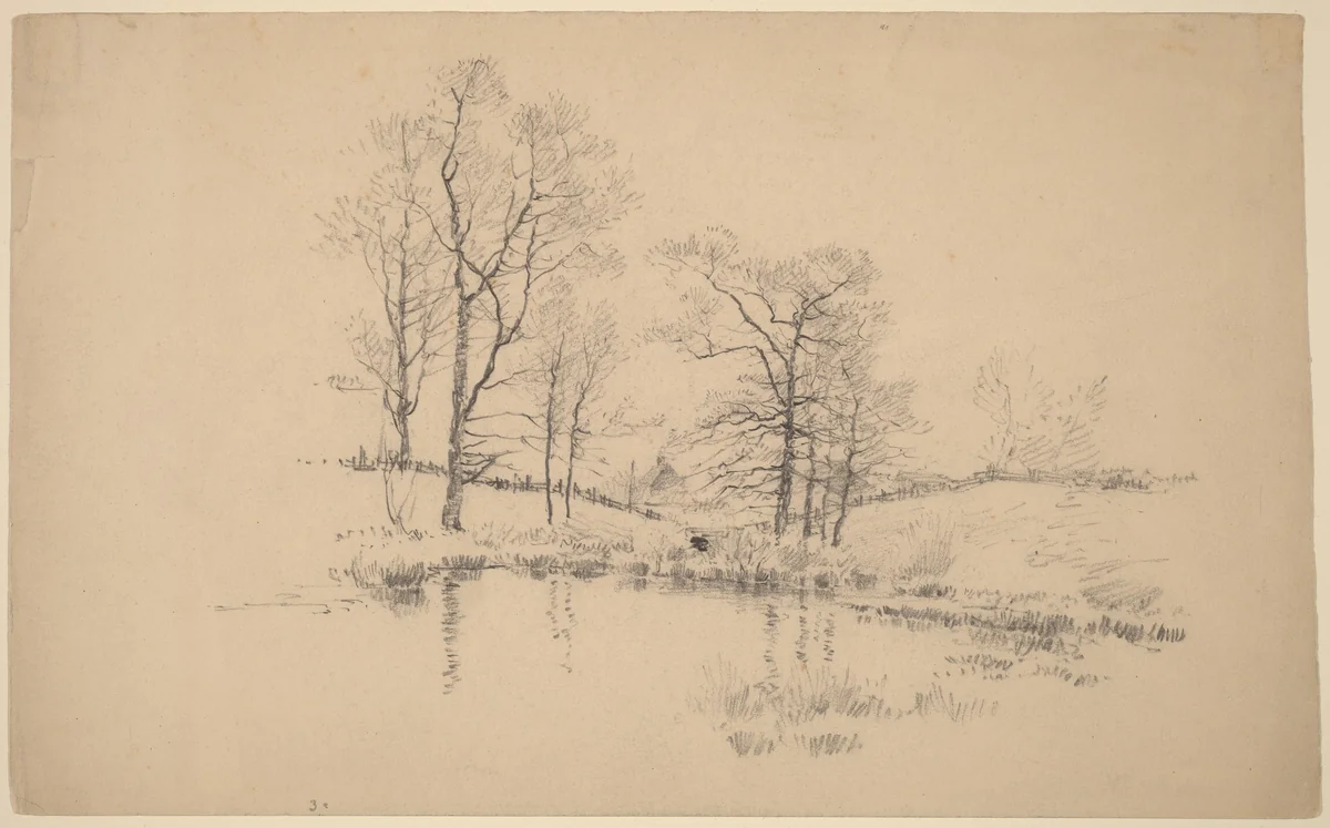 Meadow Pond, New York by Charles Frederick William Mielatz, drawing, 1864-1919