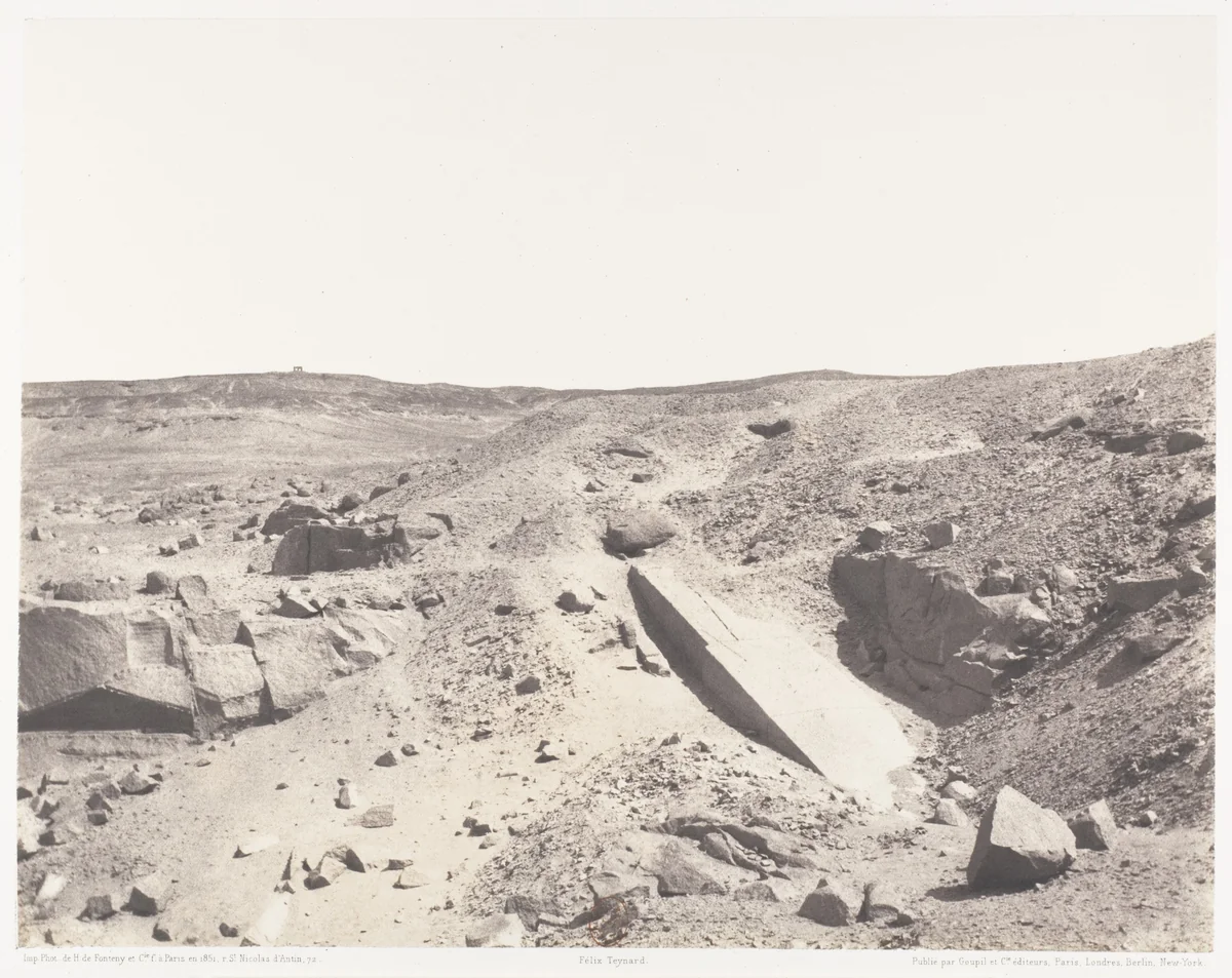 Assouan (Syène), Carrières de Granit - Ancien Système d'Extraction by Félix Teynard, photograph, 1851-1852