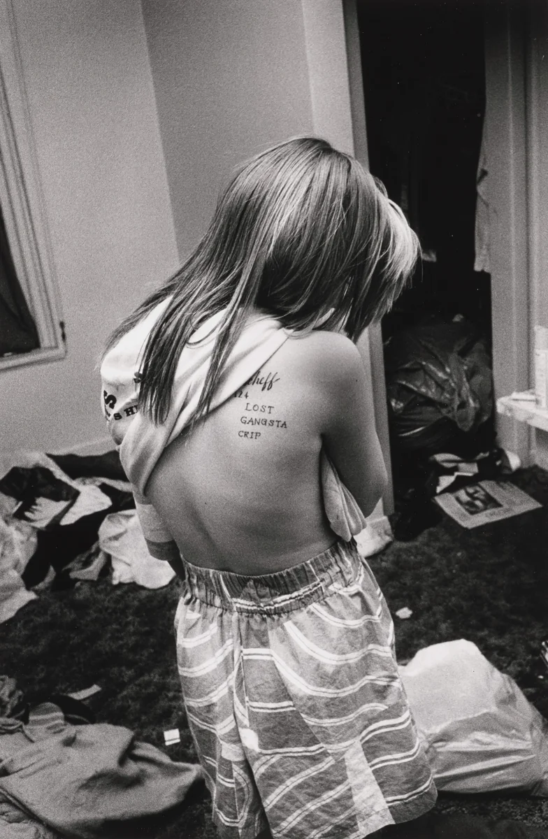 Lost Gangsta Crip by Jim Goldberg, photograph, 1991