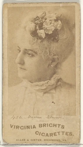 Card 426, Marion Elmore, from the Actors and Actresses series (N45, Type 1) for Virginia Brights Cigarettes by Allen & Ginter, photograph, 1885-1891