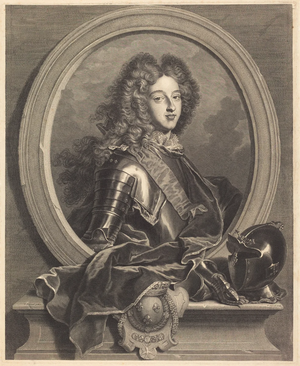 Louis de France, duc de Bourgogne by Pierre Drevet; Hyacinthe Rigaud, print, 1707