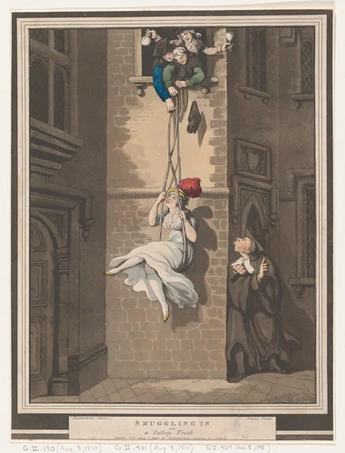 Smuggling In, or A College Trick by Heinrich Joseph Schütz, print, 1798