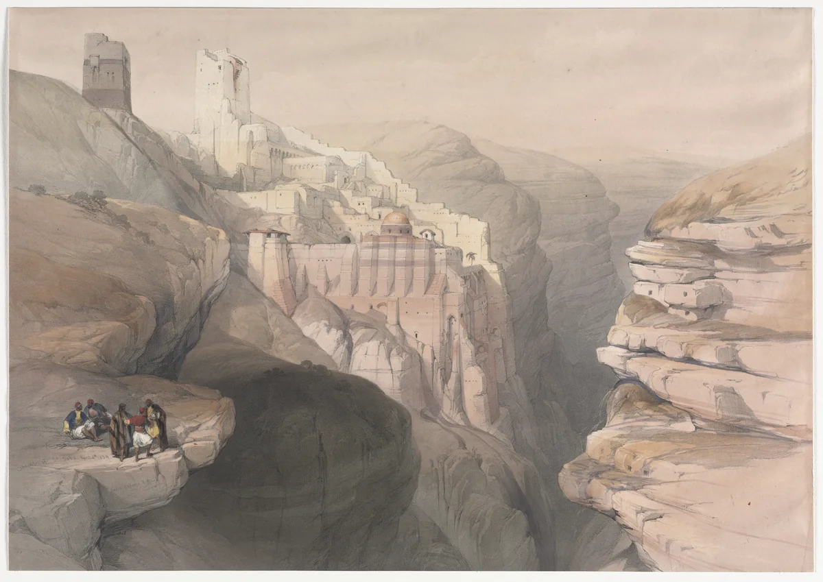 Convent of St. Saba by David Roberts, print, 1839