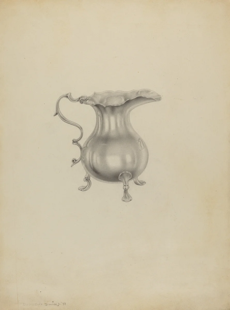 Silver Pitcher by Dorothy Dwin, index of american design, 1937