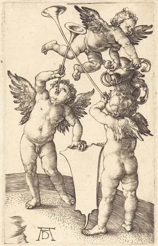 Three Genii by Albrecht Dürer, print, 1505