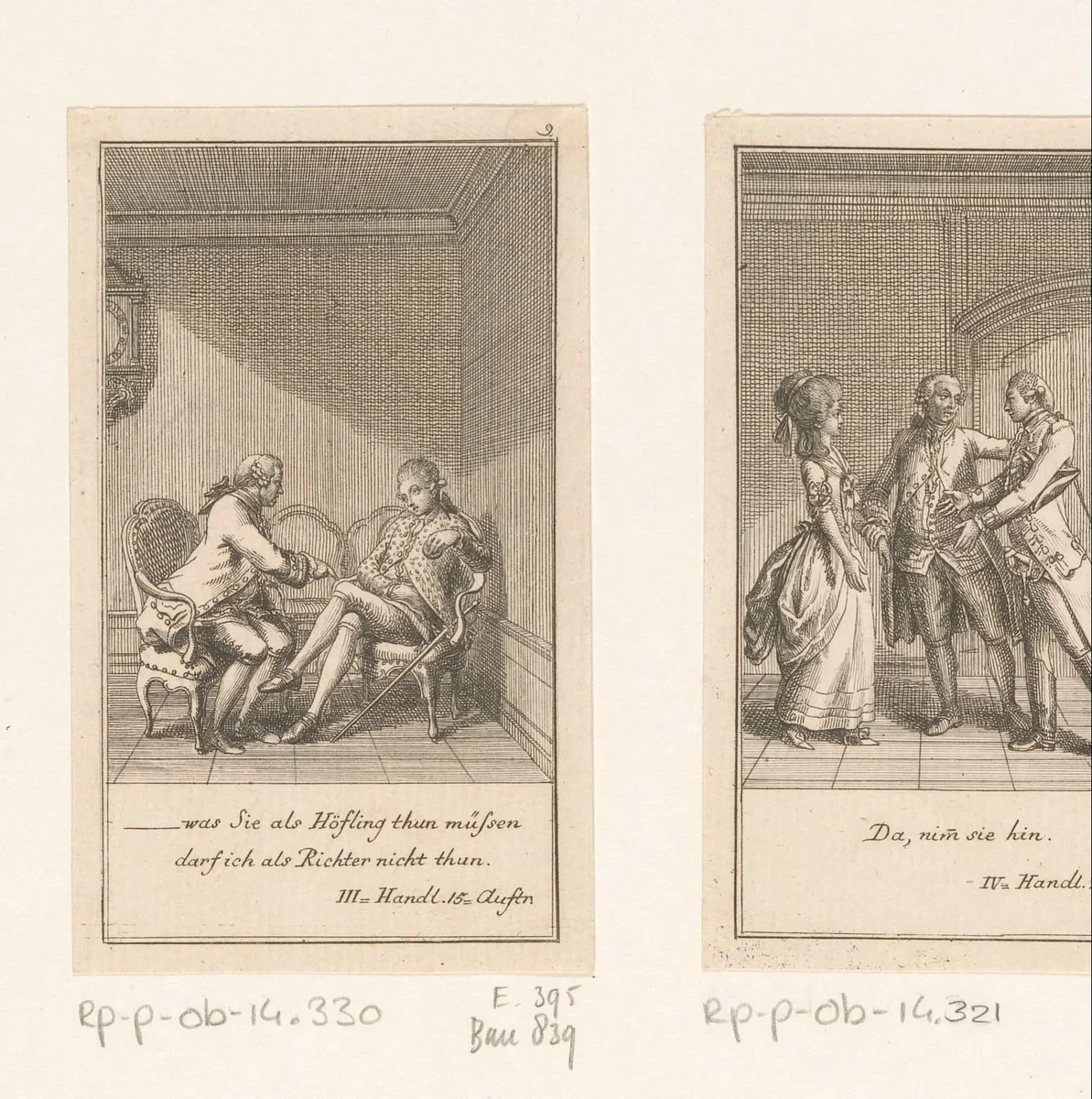 Reinhard in gesprek met zijn kamerheer by Daniel Nikolaus Chodowiecki, print, 1781