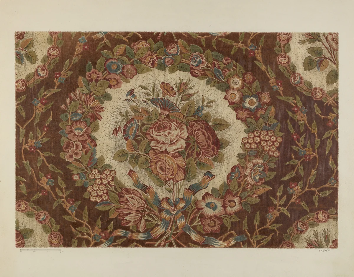 Printed Textile by Ernest Capaldo, index of american design, 1941