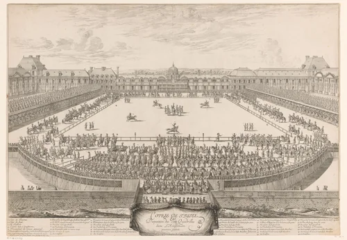 Toernooi in amfitheater by Israël Silvestre, print, 1662