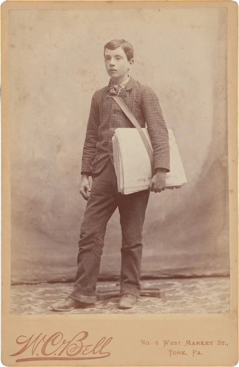 Portrait of a Newspaper Boy by William C. Bell, photograph, 1895-1905