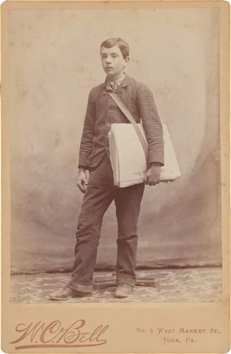 Portrait of a Newspaper Boy by William C. Bell, photograph, 1895-1905