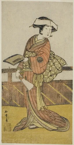The Actor Yamashita Kinsaku II as Oishi (?) in the Play Kanadehon Chushin Nagori no Kura (?), Performed at the Nakamora Theater (?) in the Ninth Month, 1780 (?) by Katsukawa Shunsho (勝川 春章), print, 1775-1785