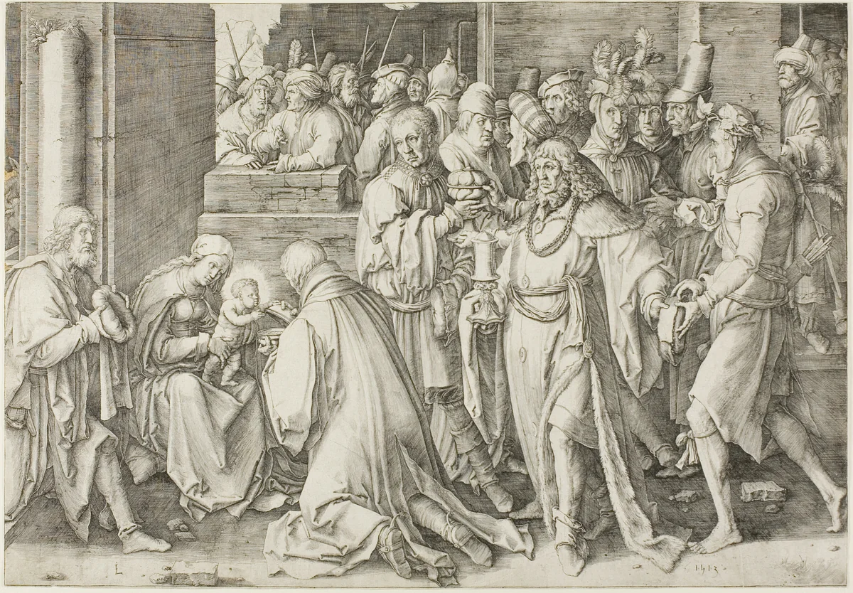 The Adoration of the Magi by Lucas van Leyden, print, 1513