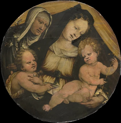 Madonna and Child with the Infant John the Baptist and St Clara by anonymous, painting, 1520