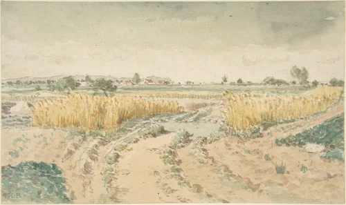 Wheatfields by Théodore Rousseau, drawing, 1865