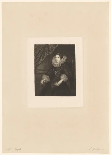 Portret van een onbekende vrouw by Ludwig Kühn, print, 1869-1936