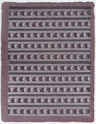 Sheet with ten borders with floral patterns on purple background by anonymous, print, 1775-1875