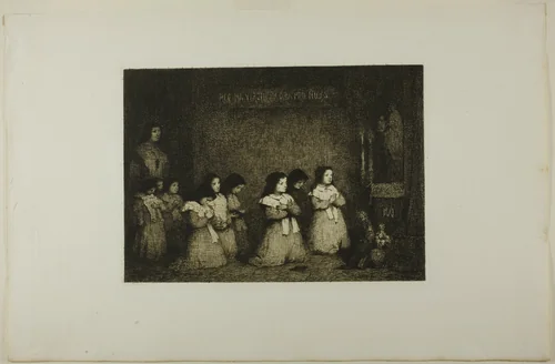 The Prayer by Théodule Augustin Ribot, print, 1862