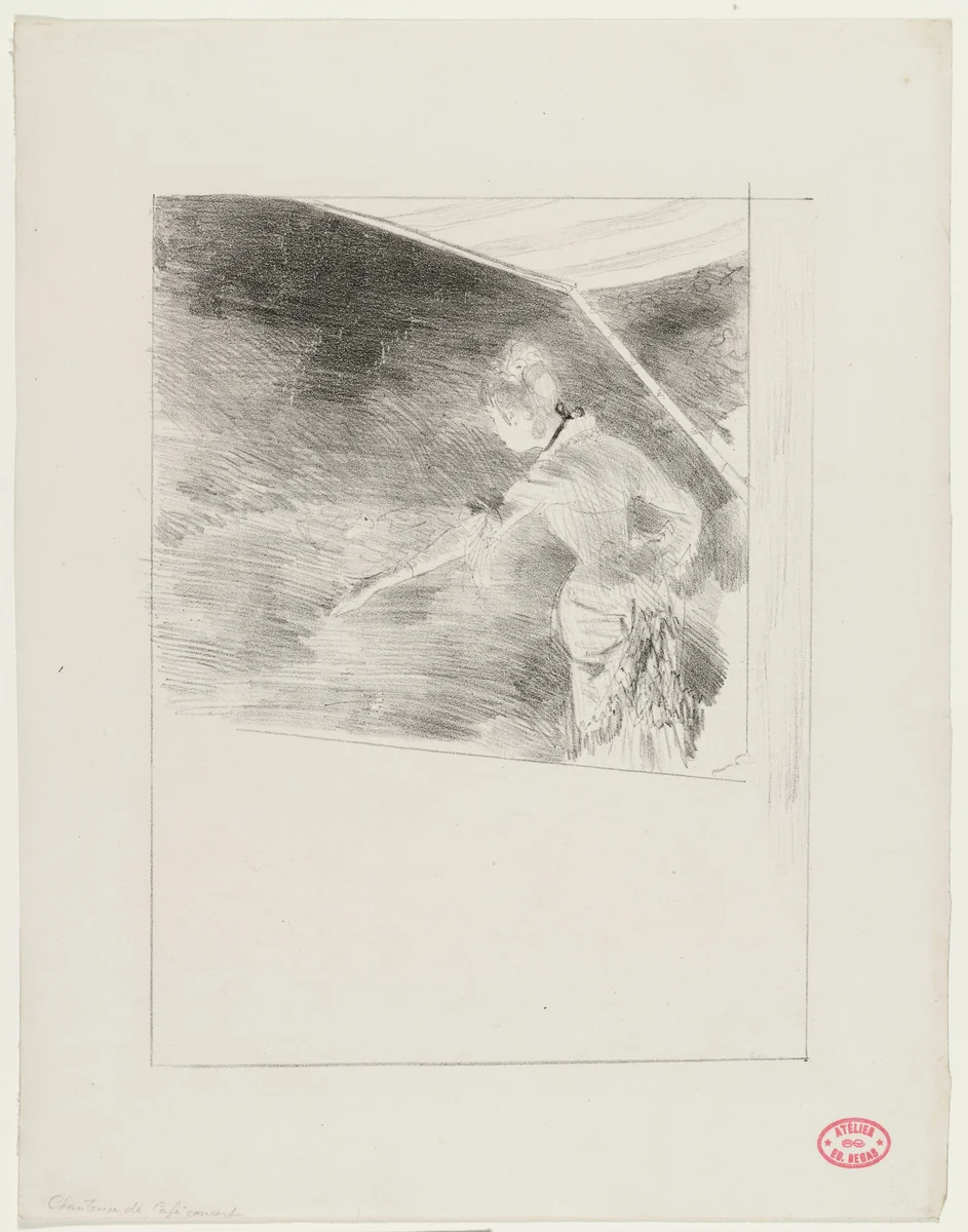 Singer at a Café Concert (Chanteuse de Café Concert) by Hilaire-Germain-Edgar Degas, print, 1875