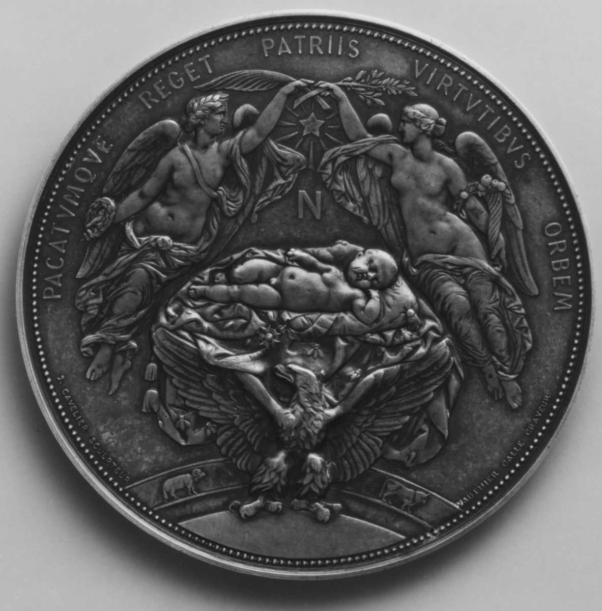 Cradle of the Prince Imperial by Pierre-Jules Cavelier, metalwork, 1856