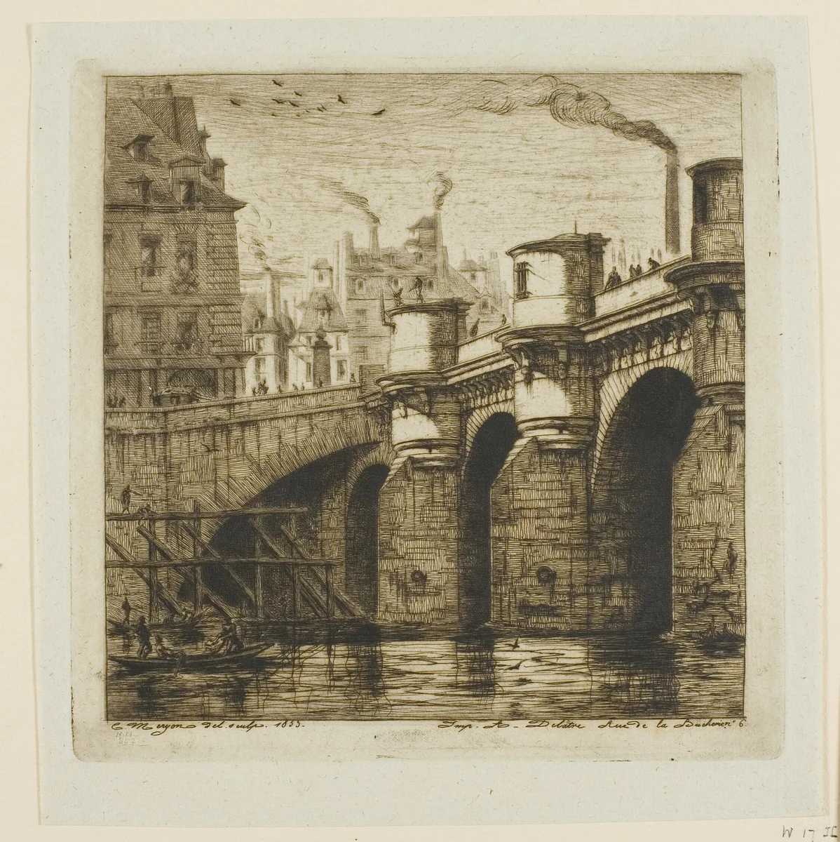 Pont-Neuf, Paris by Charles Meryon, print, 1853
