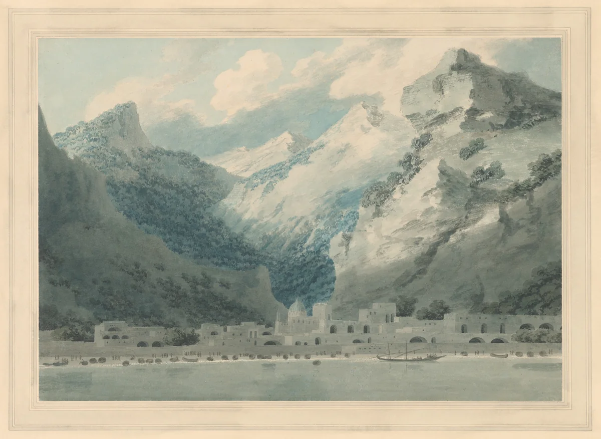 Cetara on the Gulf of Salerno by John Robert Cozens, drawing, 1790