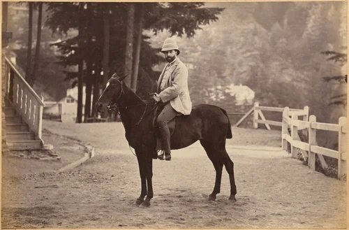 Mr. Nowell, Shimla (recto, bottom) by Raja Deen Dayal, photograph, 1877-1892