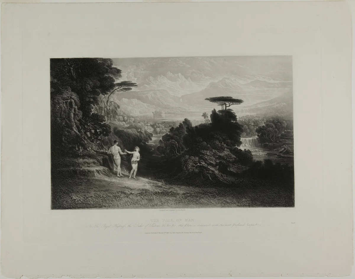 The Fall of Man, from Illustrations of the Bible by John Martin, print, 1831