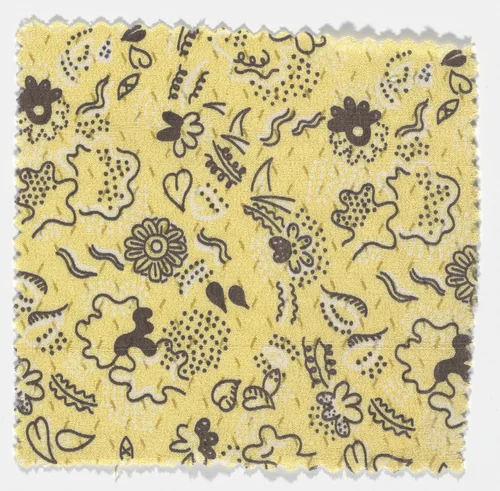 Textile samples (Six swatches of printed silk indicating different colorways) by Marguerita Mergentime, design