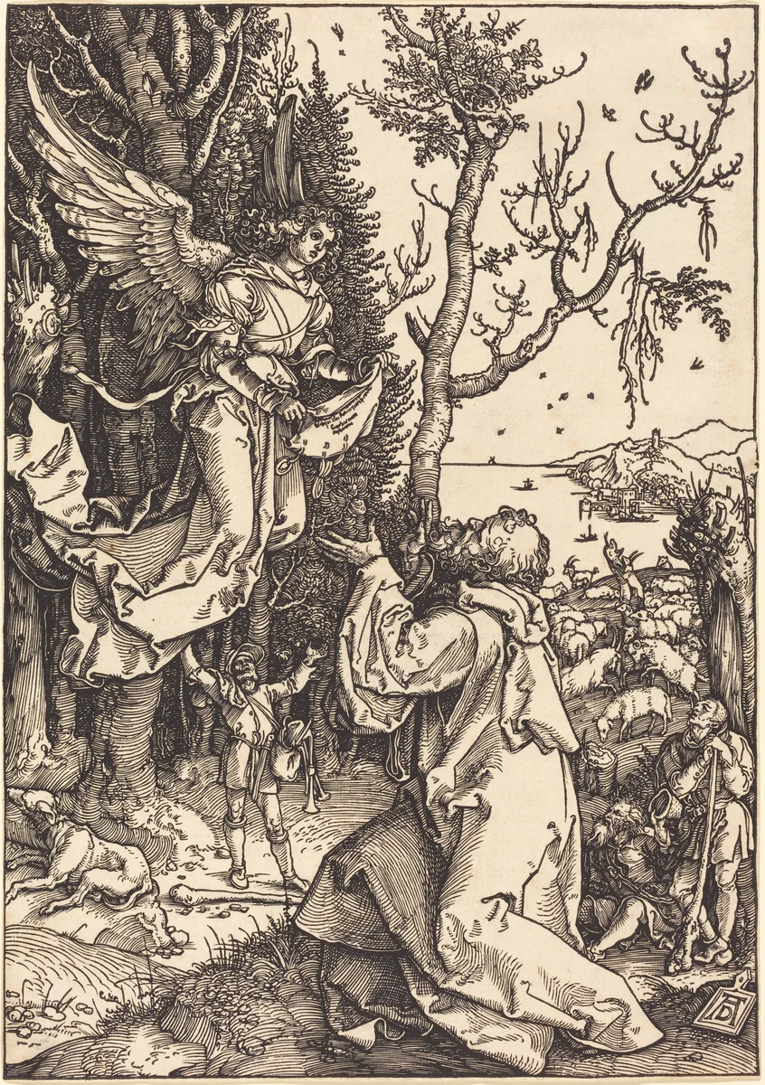 Joachim and the Angel by Albrecht Dürer, print, 1504
