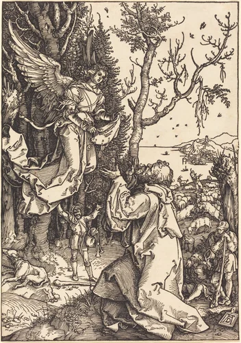Joachim and the Angel by Albrecht Dürer, print, 1504