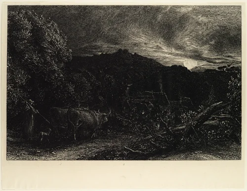 The Weary Ploughman, or The Herdsman, or Tardus Bubulcus by Samuel Palmer, print, 1858