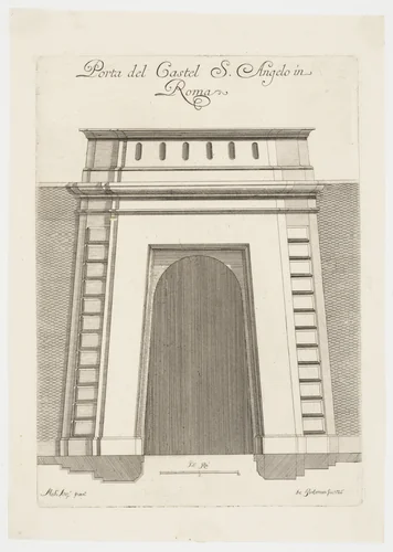 Porta del Castel S. Angelo in Roma by Michelangelo Buonarroti, print, 1726