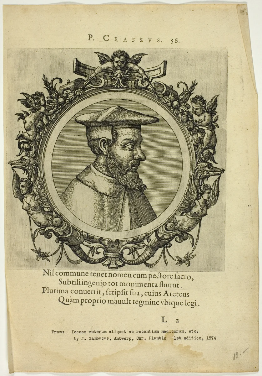 Portrait of P. Crassus by Unknown Artist, print, 1574