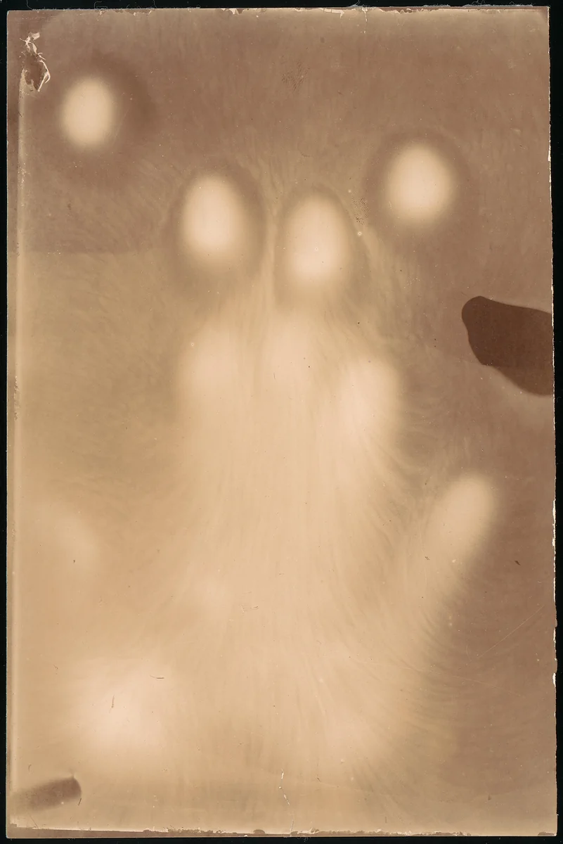 [Effluvia from a Hand Resting on a Photographic Plate] by Adrien Majewski, photograph, 1898-1899