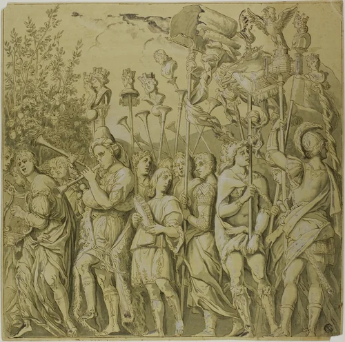 Triumphs of Julius Caesar: Canvas No. VII by Andrea Mantegna, drawing, 1700-1799