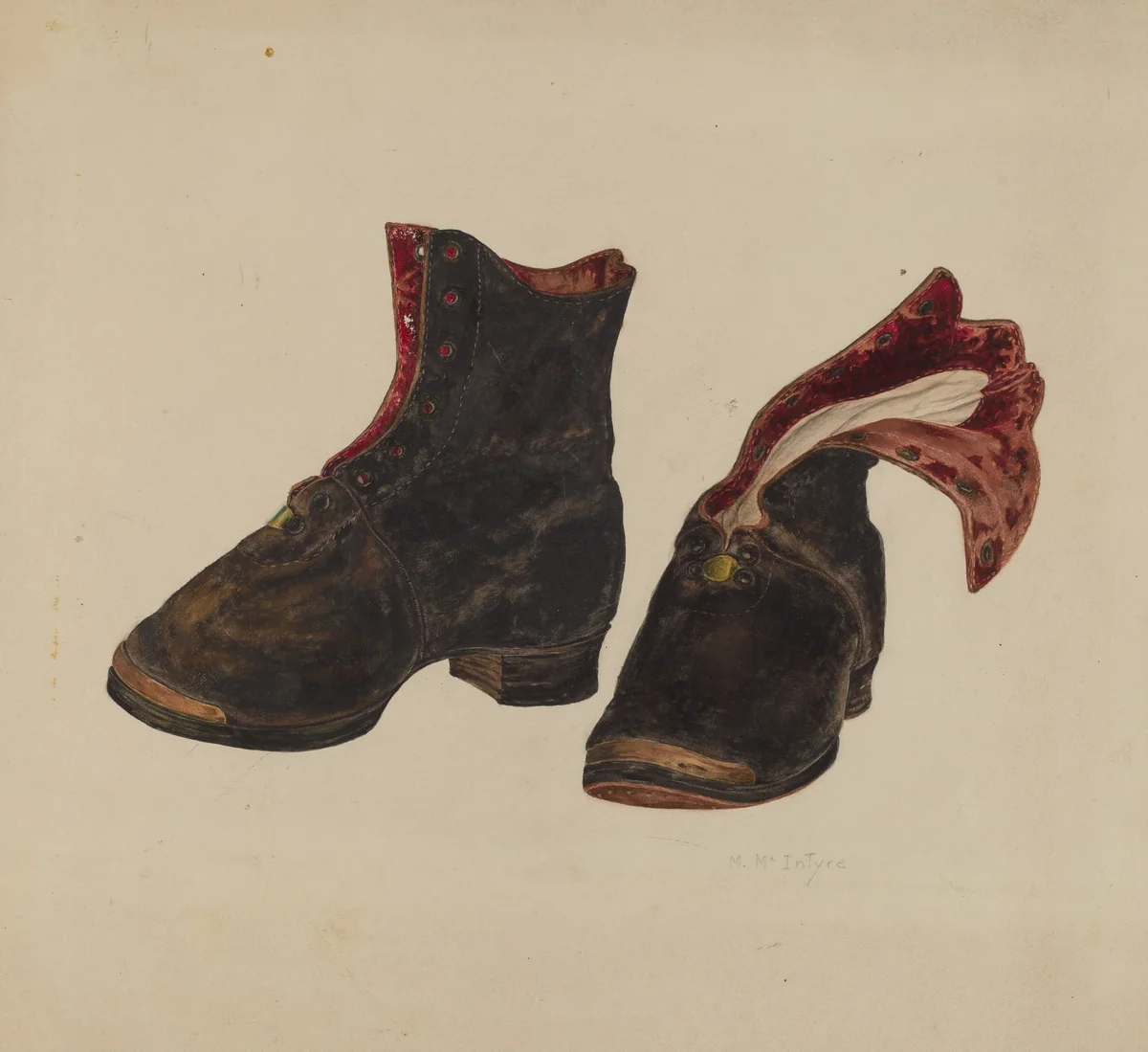 Boy's Shoes by Marjorie McIntyre, index of american design, 1935-1942