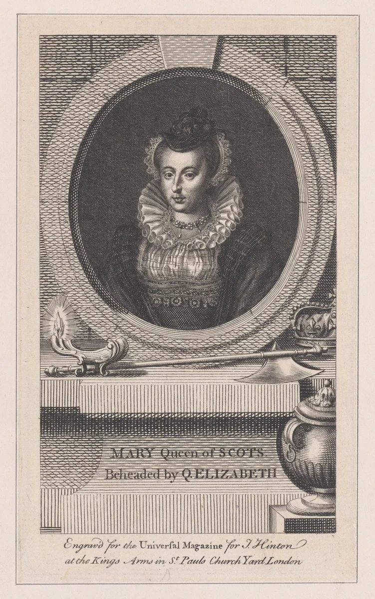 Mary, Queen of Scots (from "Universal Magazine") by John Hinton, print, 1747-1781