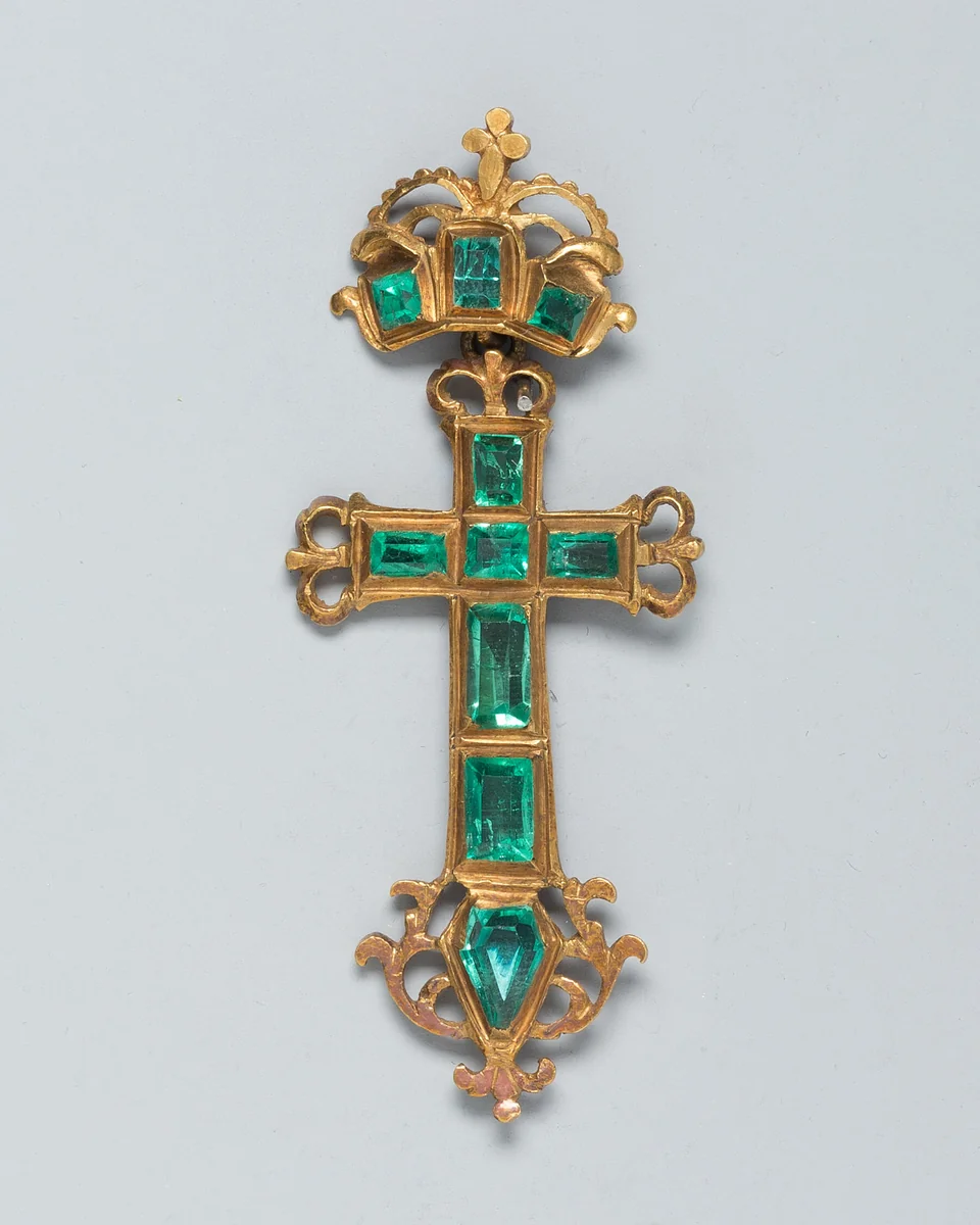 Pendant Cross by Spanish or Spanish Colonial, metalwork, 1550-1600