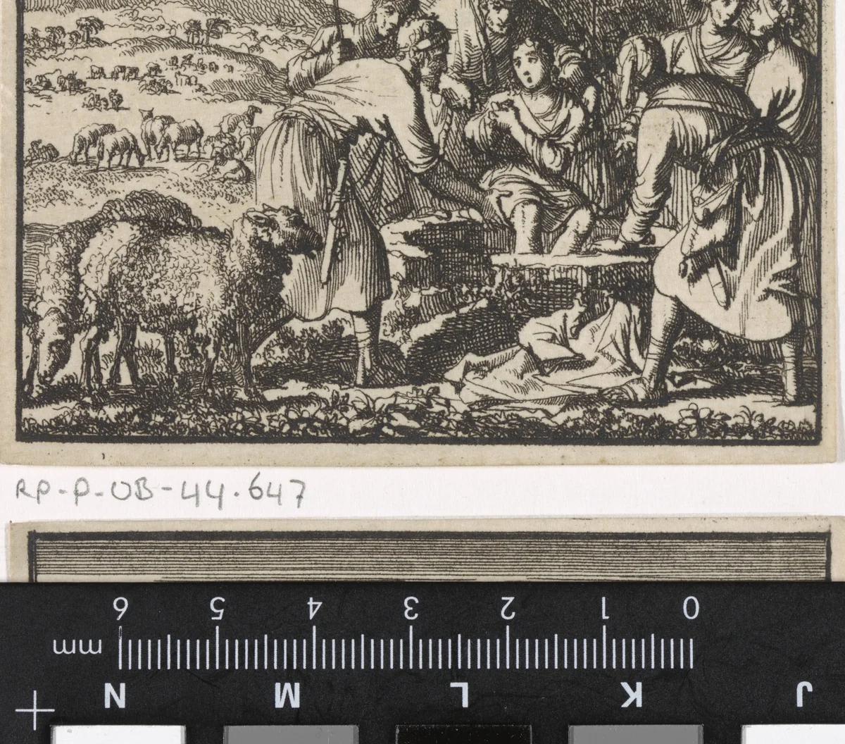 Jozef wordt door zijn broers in de put gegooid by Jan Luyken, print, 1698