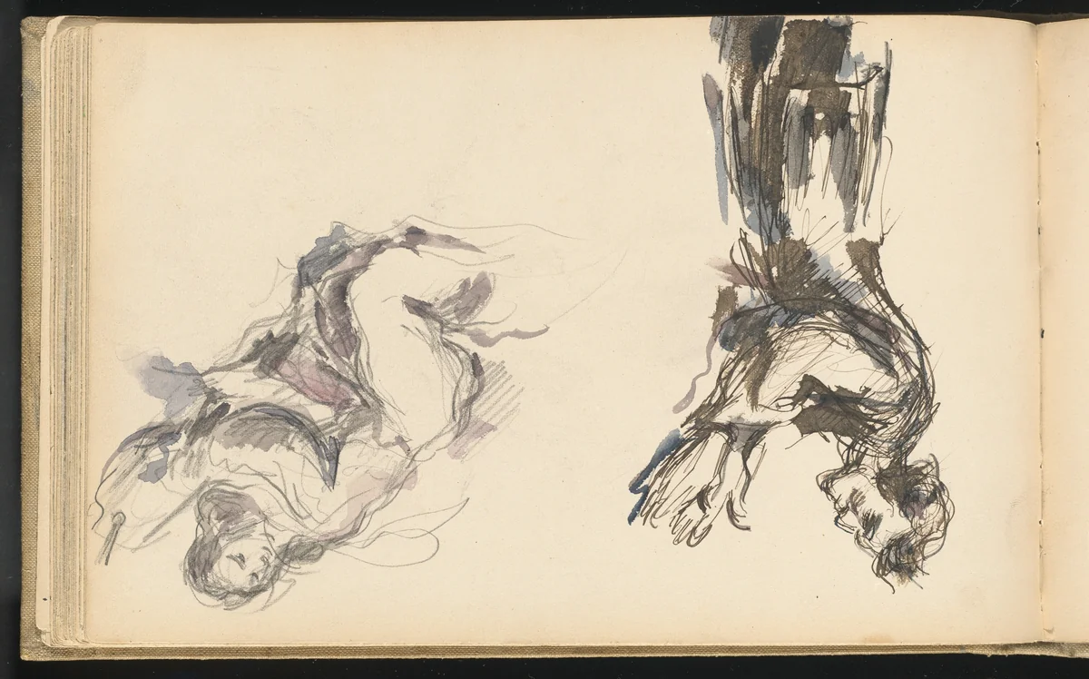 Victor Chocquet and an Angel for "The Apotheosis of Delacroix" by Paul Cezanne, drawing, 1878-1880