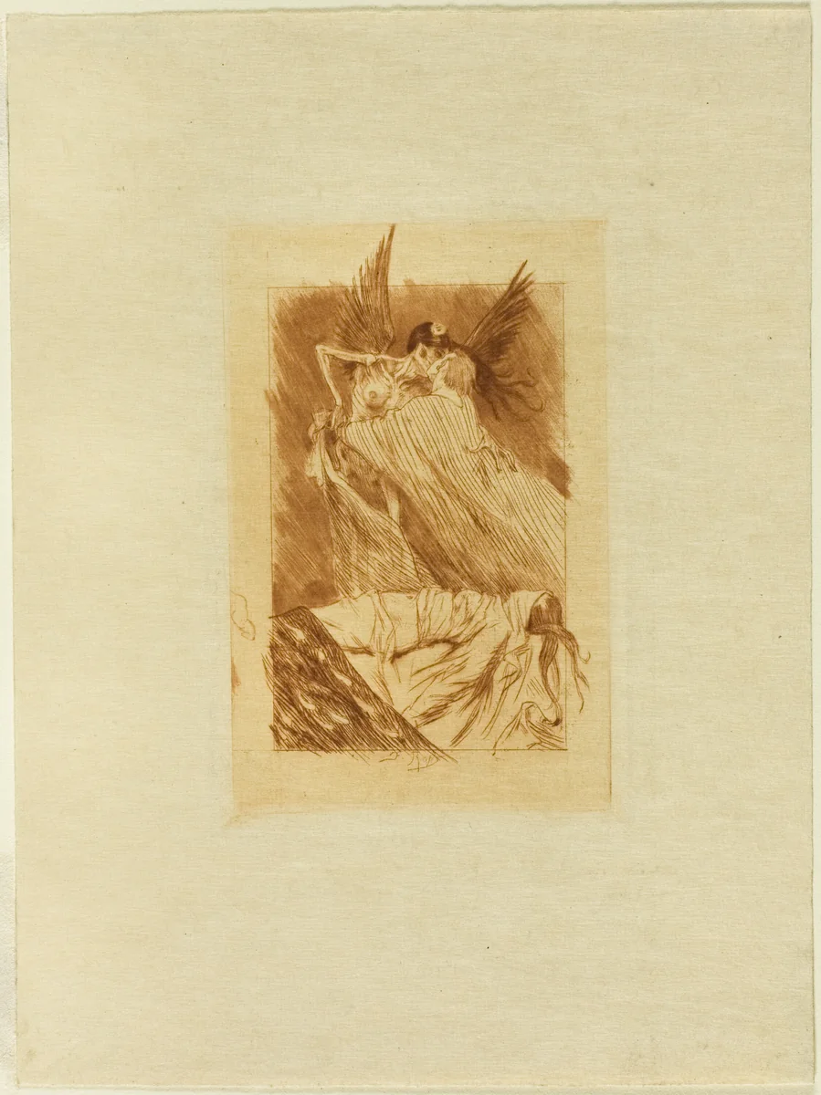 Frontispiece to Les baisers morts by Félicien Rops, print, 1893