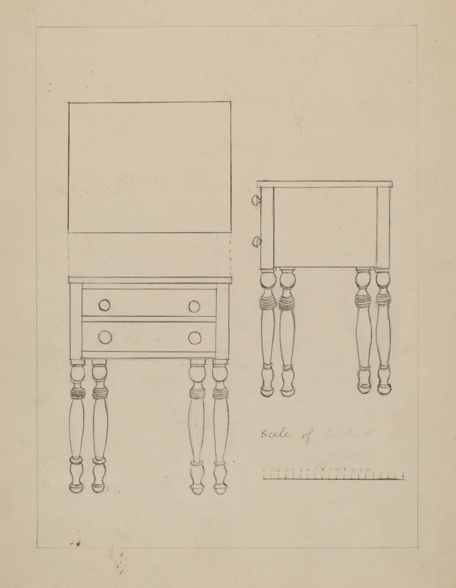 Two Drawer Stand by Edith Magnette, index of american design, 1936