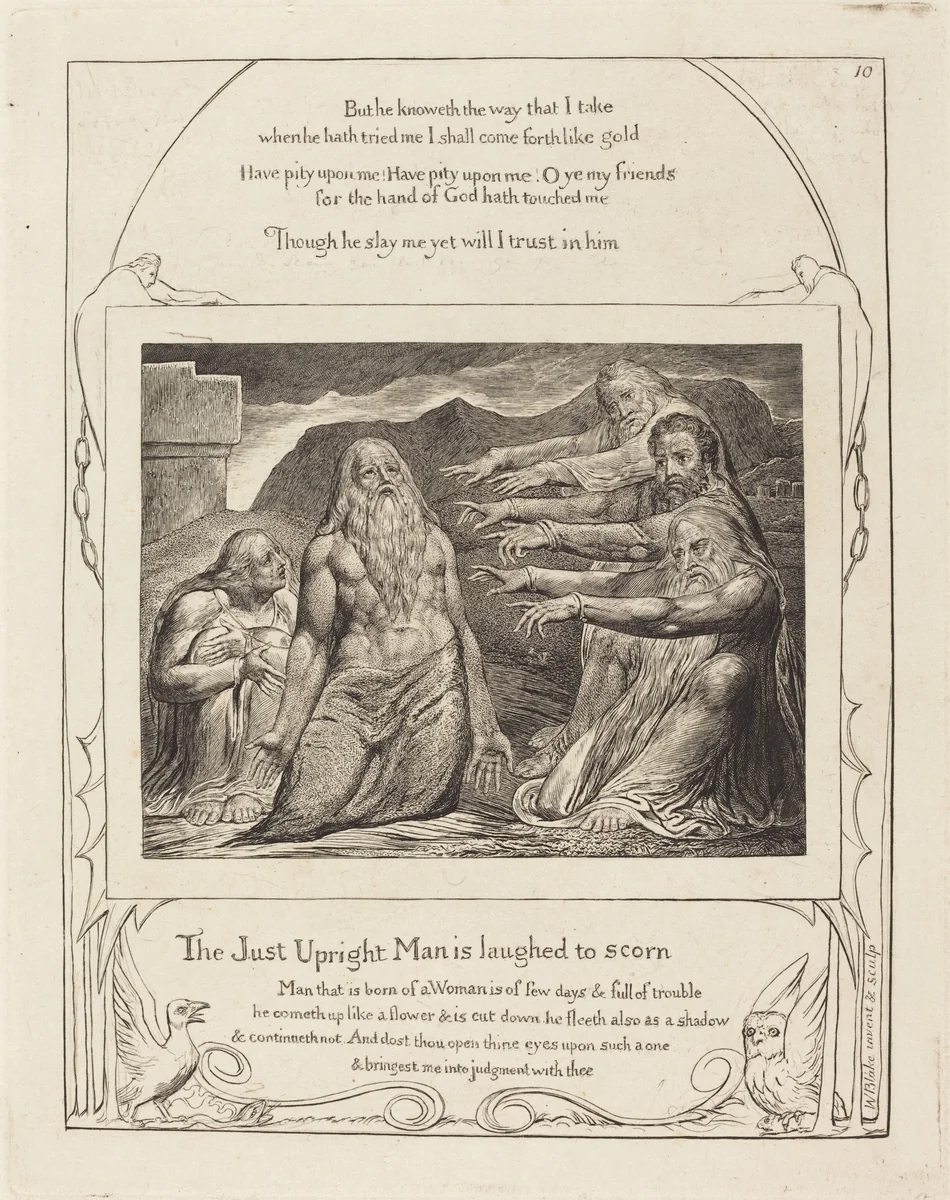 Job Rebuked by His Friends by William Blake, print, 1825