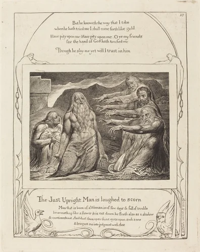 Job Rebuked by His Friends by William Blake, print, 1825