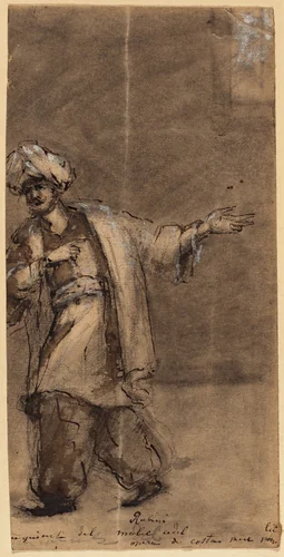 Man in Oriental Costume by Robert Walter Weir, drawing, 1801-1899